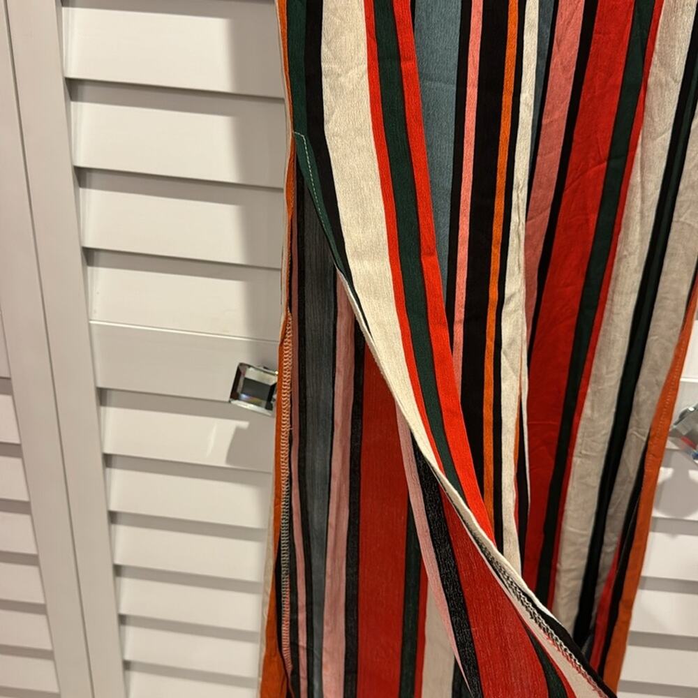 Olivaceous NWT Multicolor Stripes wide Leg with slit Slip on Pants. - Picture 3 of 7